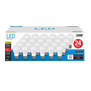 Feit 24 Pack LED Daylight 60 Watt Equivalent Light Bulbs
